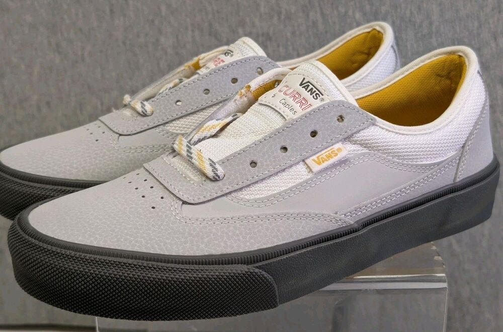 New Men's Size 7.5 - VANS Skate Curren Caples Grey Yellow Shoes - 500714